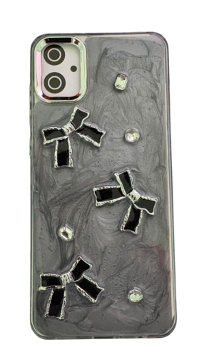 Samsung A05 Kabartmalı (Siyah Kurdeleler) Siyah