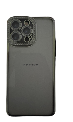 İPhone 14 Pro Max Taşlı Çerçeve Gri