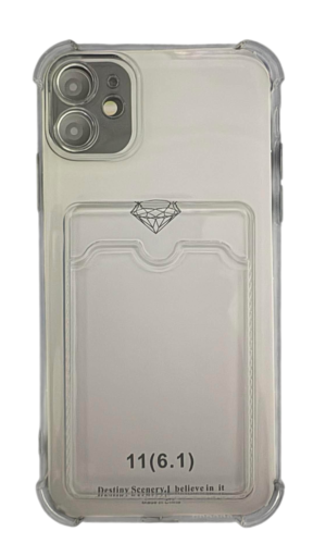 İPhone 11 Şeffaf Kartlıklı (Renksiz)