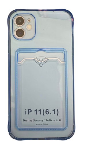 İPhone 11 Şeffaf Kartlıklı Mavi