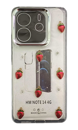 Redmi Note 14 (4g) Kabartmalı Çilek Şeffaf